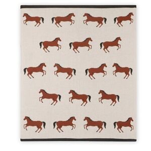 Viverano Organic Cotton Horse Motif Baby Blanket